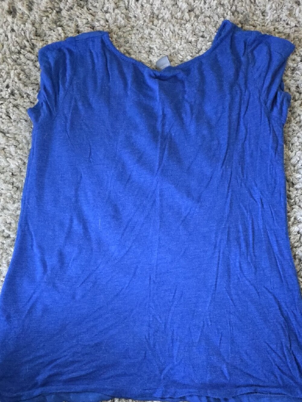 aerie Royal Blue Scoop Neck Pocket Tee - Picture 5 of 5